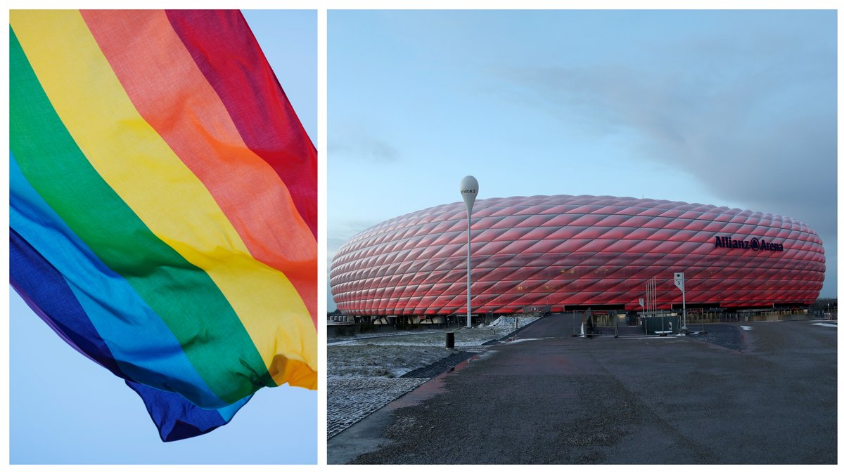 Allianz Arena i München skulle lysa i regnbågens färger – men Uefa sätter stopp för planen.